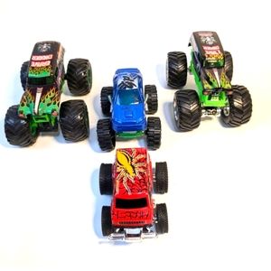 Lot of 4 Mattel Hot Wheels Monster Jam Greenbrier Spider Die Cast Trucks